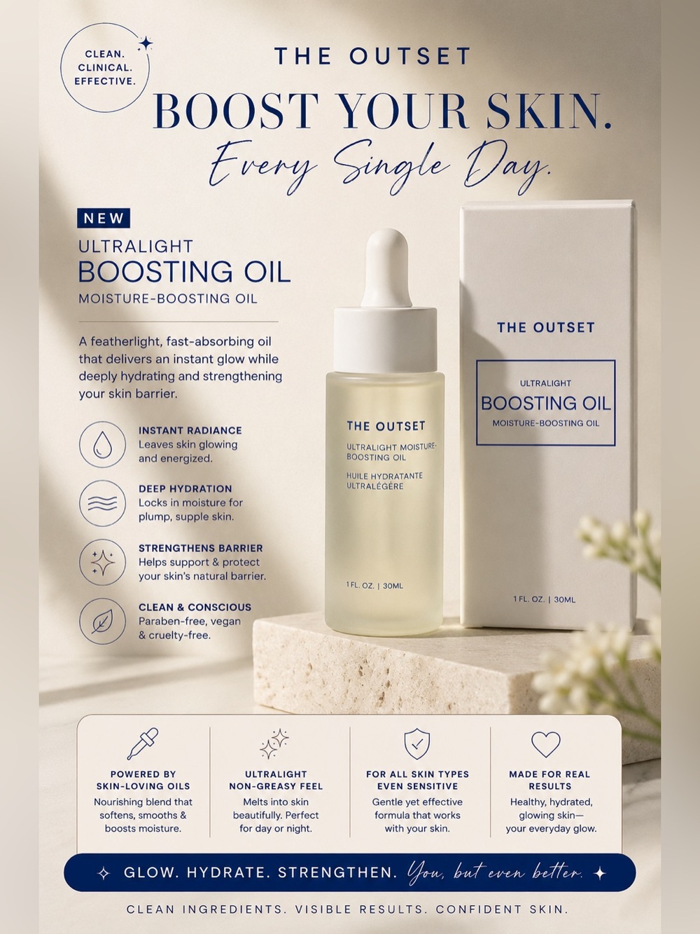 The Outset Ultralight Boosting Oil — Hydrating Facial Oil